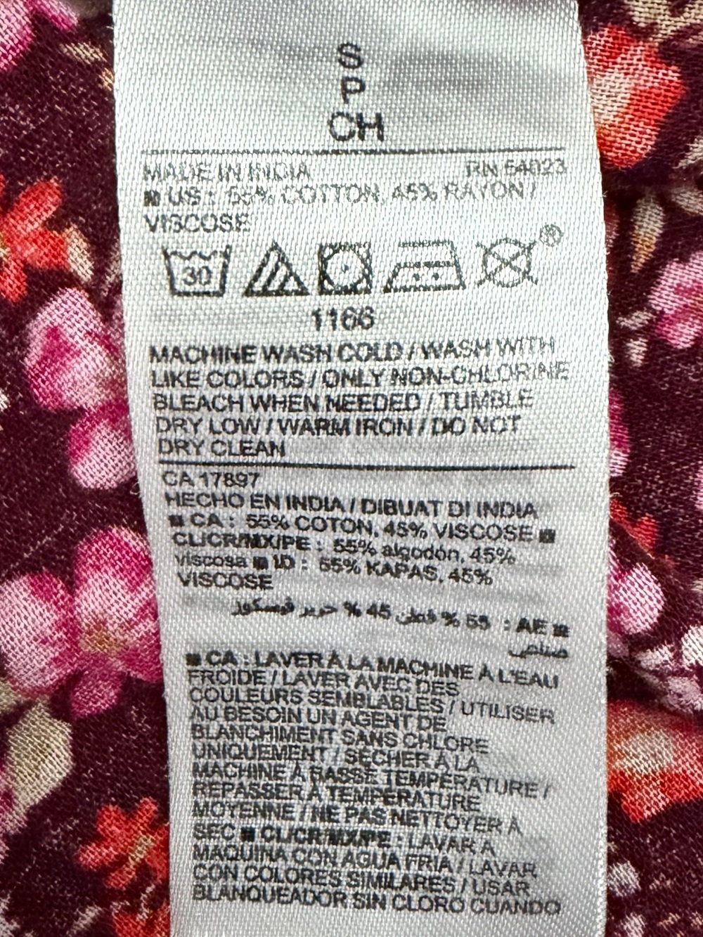 Old Navy Burgundy and Pink Floral Puff-Sleeve Maxi Dress Cottagecore Size Small - Picture 7 of 7